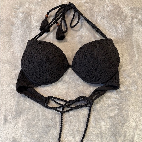 VS Boho Lacey Crocheted Rope Strap Bikini Swim Top Wmn’s Sz 34B - Picture 1 of 6